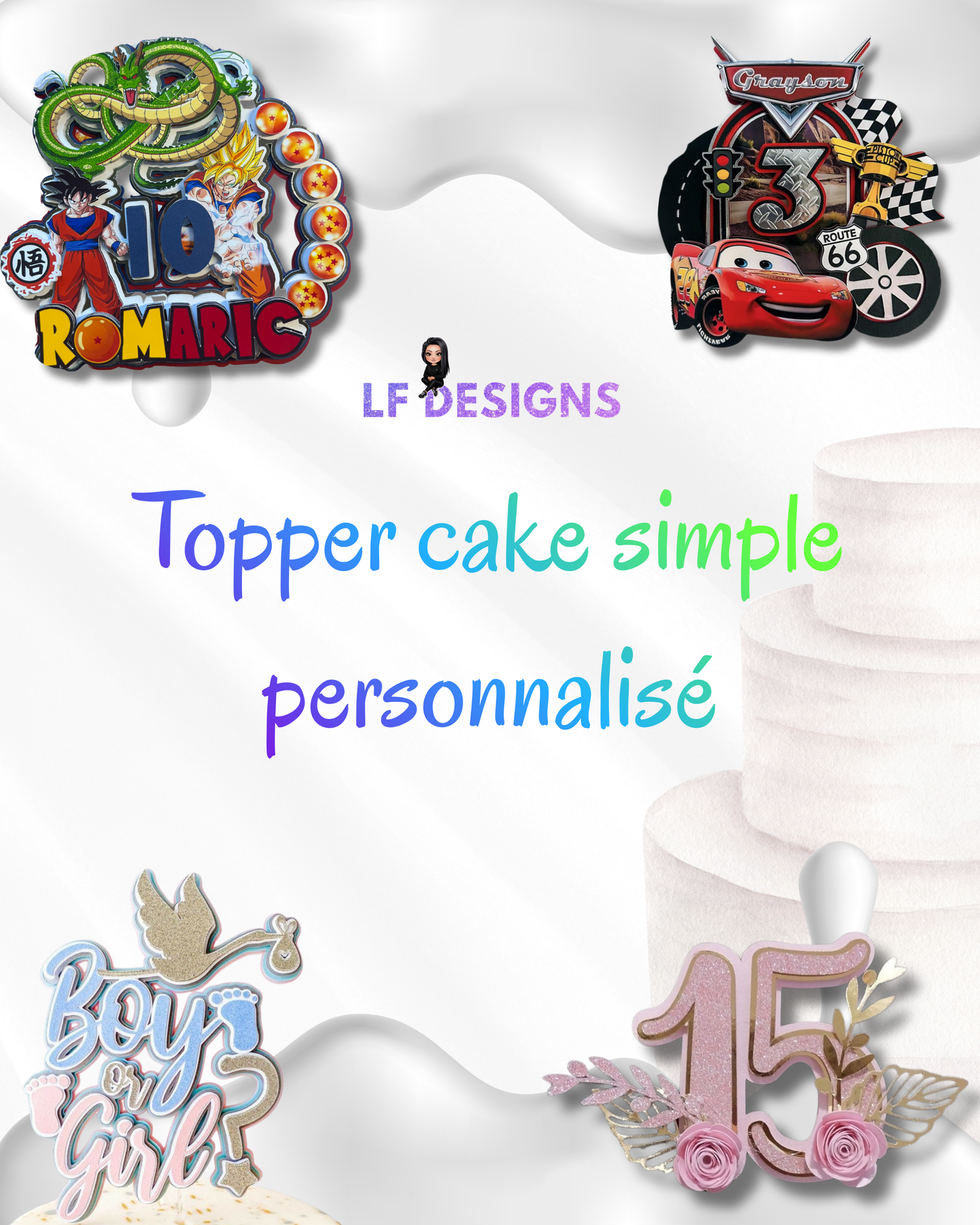 Personnalisation topper cake simple đđŒ LF DESIGNS